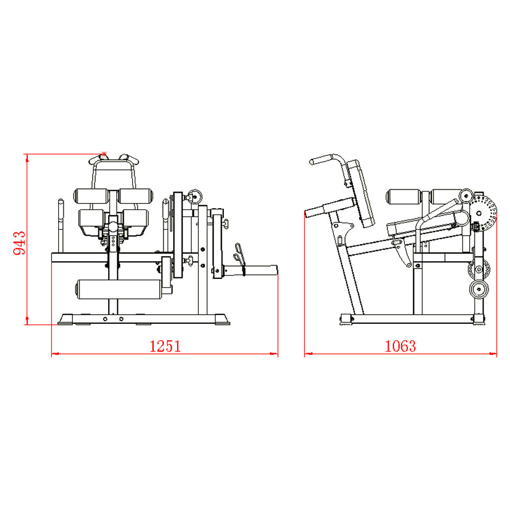 Leg Machine CL-68 + 5/10/15kg*2 (60kg) Olympic Tri-Grip Weights